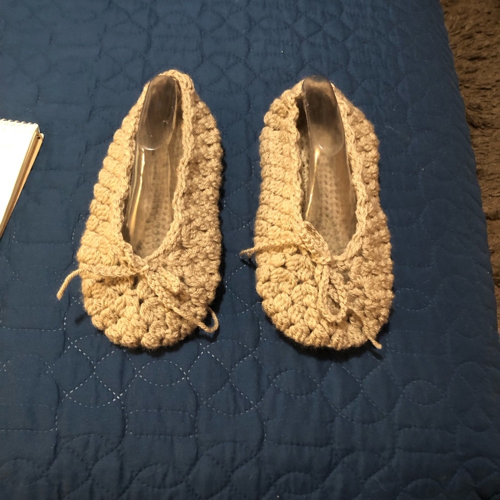 Taupe Slippers, Crochet  unisex Houseshoes